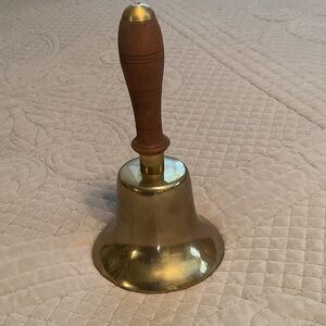 Elegant Brass Hand Bell with Wooden Handle